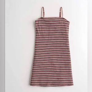 Hollister Red Black And White Striped Mini Dress